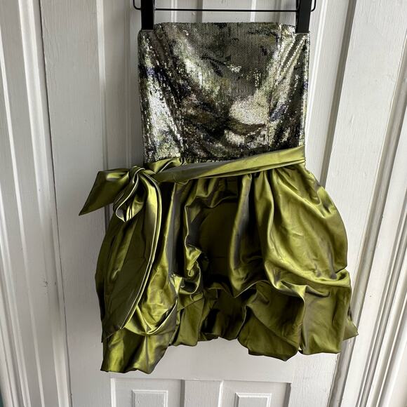 Gunne Sax Jessica McClintock Vintage 1980s Strapless Sequin Party Dress - Picture 2 of 7